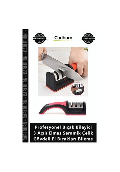 Özel Üretim Keskin Profesyonel Bıçak Bileyici 3 Açılı Elmas Seramik Çelik Gövdeli El Bıçakları Bilem