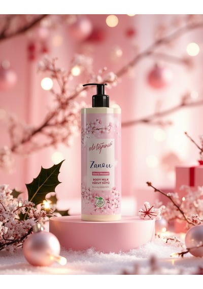 Zanou Cherry Blossom Vücut Losyonu Çiçeksi Koku & Yoğun Nemlendirici & Vegan 400 Ml