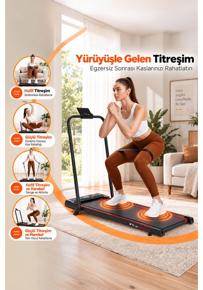Voit V-fit By Compact Vibe Dual Line Titreşimli Yürüyüş Bandı 10 Km/sa Bluetooth Manuel Eğimli