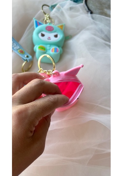 Kuromi Anahtarlık Cüzdan Pembe
