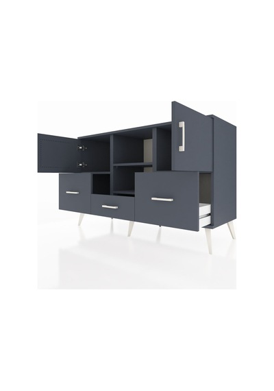 Hyperion Konsol 4 Raflı 3 Çekmeceli 3 Kapaklı 132x44x83 Antrasit-antrasit Antrasit Hyperion Konsol 4 Raflı 3 Çekmeceli 3 Kapaklı 132x44x83 Antrasit-antrasit Antrasit