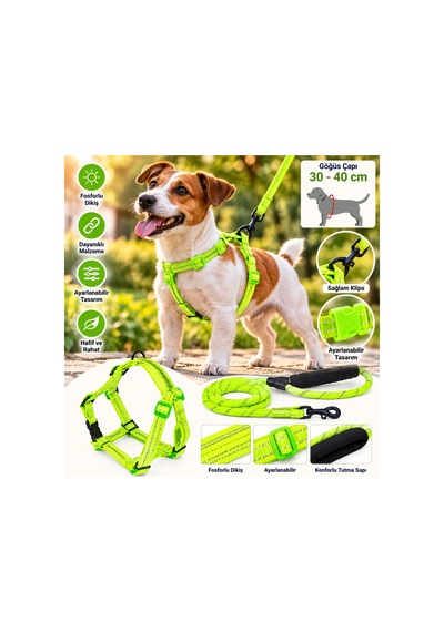 Doglife Köpek Göğüs + Fitil Gezdirme Tasması 6mm Çok Renkli