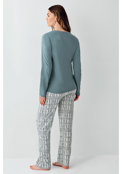 Arnetta Kadın Yeşil Pijama Takımı Yeşil