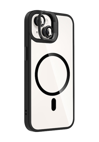 Apple iPhone Uyumlu 13 Kılıf Standlı + Kamera Lens Koruma Setli M-safe Şarj Özellikli Mkst Etro Kapak Derin Mor Derin Mor