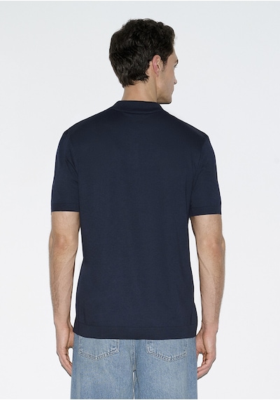 Mavi - Lacivert Tencel Modal Karışımlı Polo Tişört 0613163-83699 Lacivert