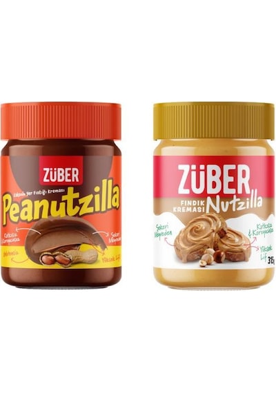 Nutzilla Fındık Kreması 315g X 1 Adet Yeni + Peanutzilla Kakaolu Yer Fıstığı Kreması 315g X 1 Adet