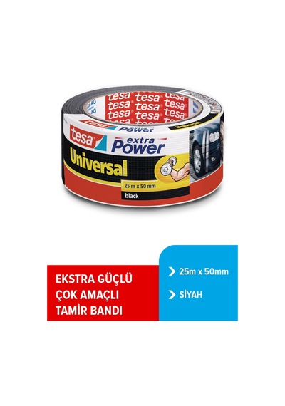 Duct Tamir Bandı, Extra Power Universal, Siyah, 25m X 50mm
