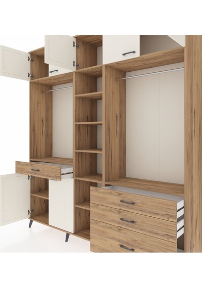 Hyperion Dolap 11 Raflı 4 Çekmeceli 2 Askılı 220x44x243 Çam-aytaşı/çam Aytası/atlas Çam Hyperion Dolap 11 Raflı 4 Çekmeceli 2 Askılı 220x44x243 Çam-aytaşı/çam Aytası/atlas Çam