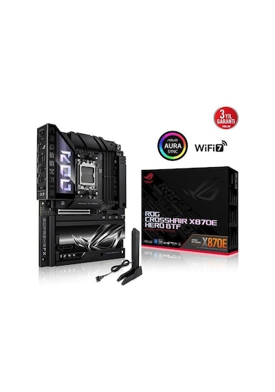 Asus Rog Crosshaır X870e Hero Btf Wıfı7 Ddr5 Hdmı-dp Typec Pcıe 5.0 Am5 Atx