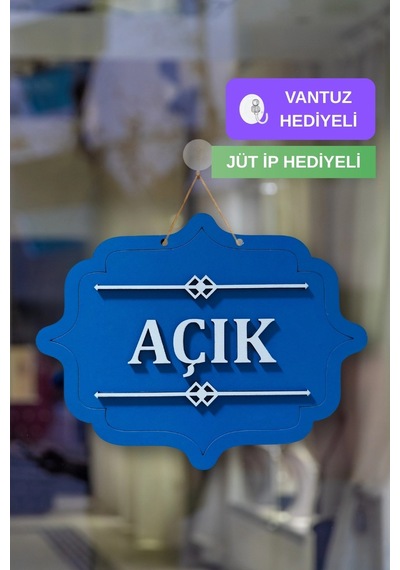 Ahşap Dekoratif Kesim Açık-kapalı Yazısı -saks