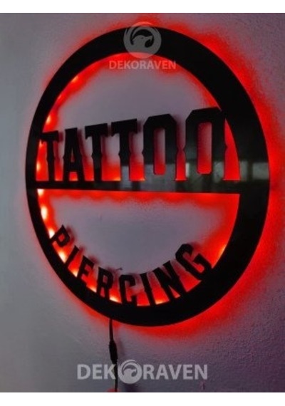 Tatto & Piercing Led Işıklı Tablo-iç Mekan Tabela