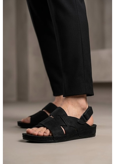 Elit Mysss264-038 Erkek Düz Sandalet Siyah