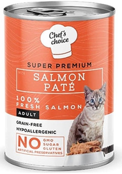 Chefs Choice Pate Somonlu Tahılsız Yetişkin Kedi Konservesi 24 Adet 400 Gr 242-20011.04