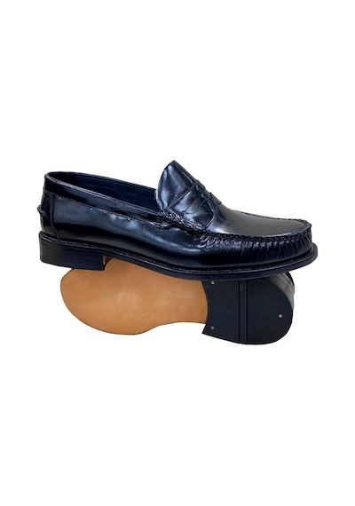 Erkek Loafer Siyah Açma Deri Içi Deri Kösele Taban Ayakkabı Sula