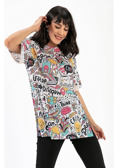 Dijital Baskılı T-Shirt Beyaz
