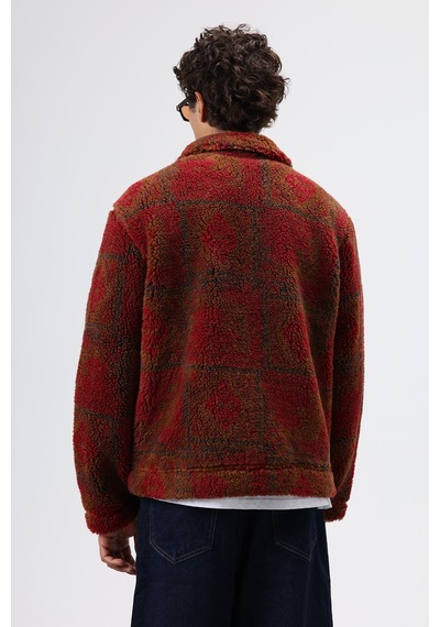 Vamos Oversize Peluş Mont Bordo