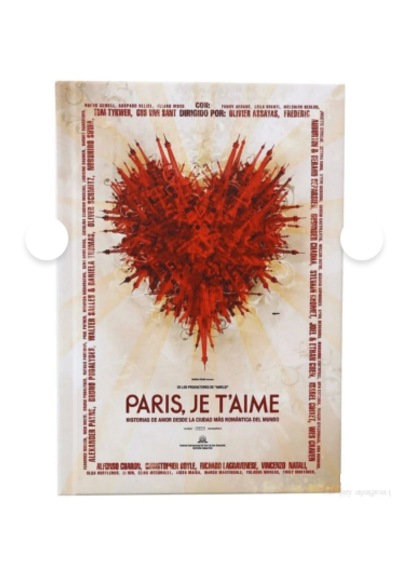 Dones Modelist Defter Çizgili Film Afişleri / Paris Je Taime Çok Renkli