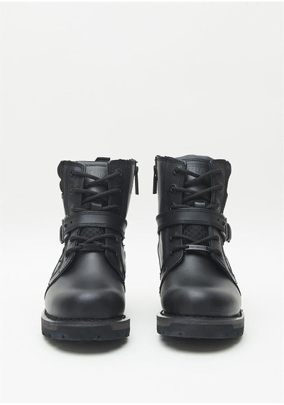 Harley Davidson Franco Waterproof Black Deri Erkek Bot Siyah
