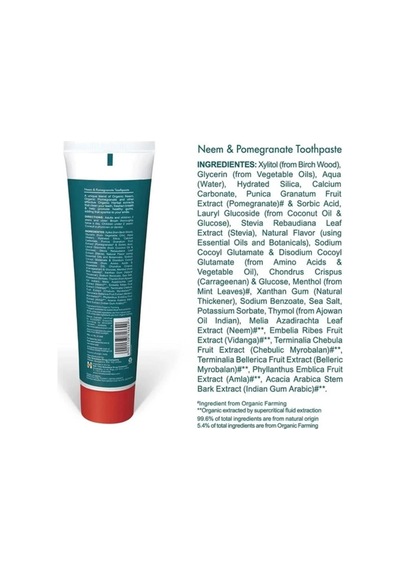 Himalaya Neem & Nar Özlü Florürsüz Organik Diş Macunu 150 G