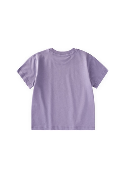 Cigit Etiket Detaylı T-shirt 2-10 Yaş Lila