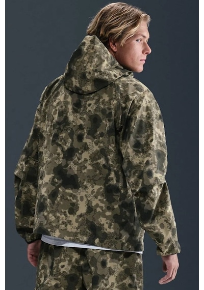 Nike Tech Fleece Wr Fz Camo Full Zip Hoodie Kapüşonlu Unisex Kamuflaj Sweatshirt Haki