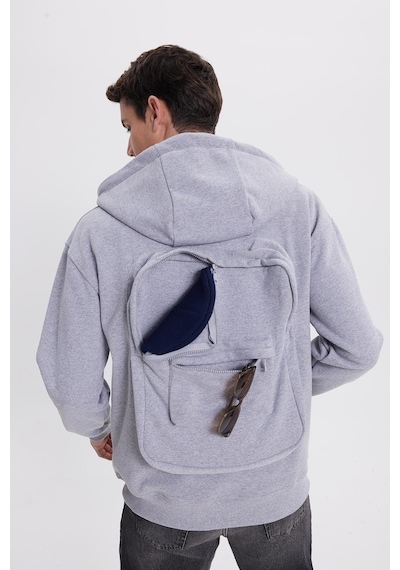 Tudors Erkek Relax Fit Rahat Kesim Pamuklu Tam Fermuarlı Kanguru Cepli Sırt Çantalı Gri Sweatshirt-41904 Gri Tudors Erkek Relax Fit Rahat Kesim Pamuklu Tam Fermuarlı Kanguru Cepli Sırt Çantalı Gri Sweatshirt-41904 Gri
