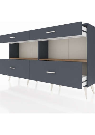 Arges Konsol 2 Raflı 4 Çekmeceli 176x30x99 Antrasit-çam/antrasit Antrasit-çam/antrasit Arges Konsol 2 Raflı 4 Çekmeceli 176x30x99 Antrasit-çam/antrasit Antrasit-çam/antrasit