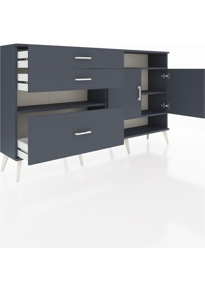 Arges Konsol 4 Raflı 3 Çekmeceli 2 Kapaklı 176x30x99 Antrasit-ant Antrasit-antrasit Arges Konsol 4 Raflı 3 Çekmeceli 2 Kapaklı 176x30x99 Antrasit-ant Antrasit-antrasit