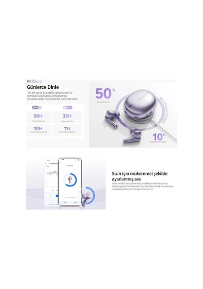 Melobuds N70, Bluetooth 5.2, Kulak İçi Kulaklık, Siyah, Hi-res Audio, Ldac, 50db Hibrit Anc, 50 Saat Pil Ömrü, Kablosuz Şarj