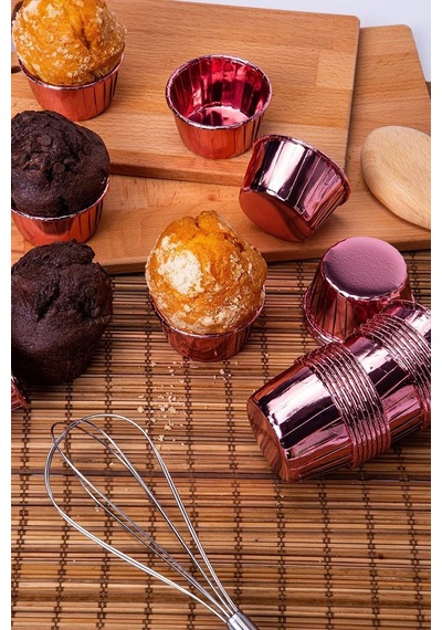 Kağıt Muffin Kek Ve Sufle Kapsülü Metalik Rose Gold 10'lu Goldcakes