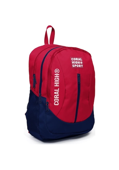 Coral High Sport Kırmızı Lacivert Okul ve Günlük Sırt Çantası USB ve AUX Soketli 23447