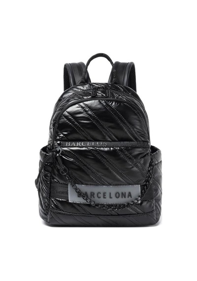 Barcelona K21 21k Barcelona Parlak Kumaş Askılı Kadın Sırt Çantası 3258 Siyah