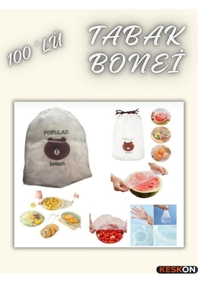 100 Adet Tazeliği Koruyan Tencere Ve Tabak Bonesi Çok Amaçlı Kapak Ve Gıda Koruma Boneleri