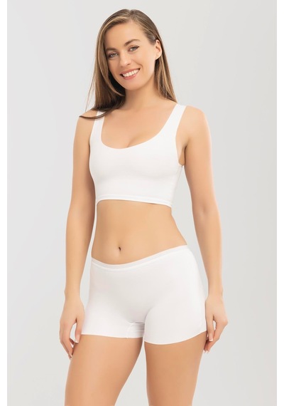 Basic Lazer Kesim Dikişsiz Kadın Boxer Külot 3'lü Paket Renkli Çok Renkli