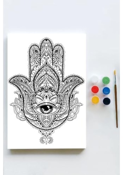 Pster21602 Fatmanın Eli Mandala Tuval Kanvas Tablo Boyama Hobi Seti 30x40cm -
