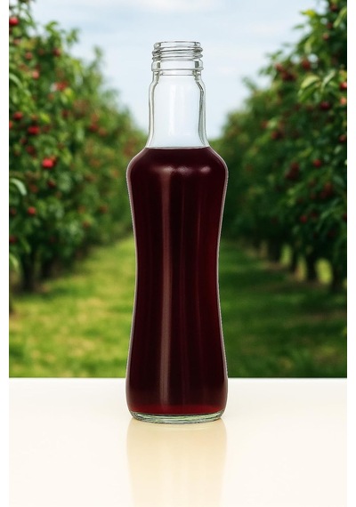 250 Ml Şeffaf İnce Belli Kapaklı Cam Şişe 250 Cc Meşrubat Şişesi 6 Adet Altın Kapak Çok Renkli