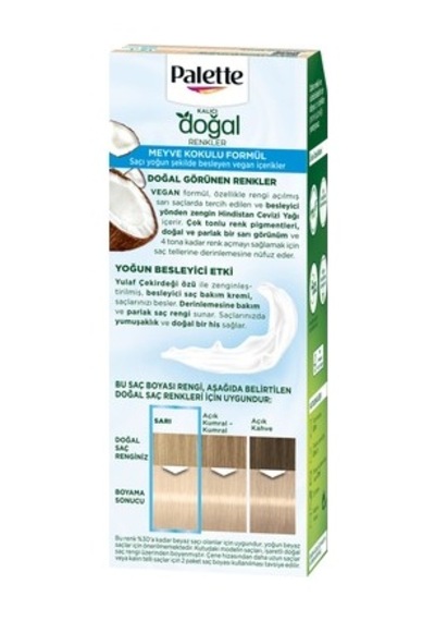 Kalıcı Saç Boyası 12-1 Küllü Buzul Sarısı, Hindistan Cevizi Yağı