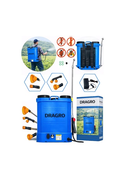 Dragro Drg-16 Lt M Sırt Tipi Akülü Yüksek Basınçlı Püskürtücü, Zirai Ilaçlama, Sulama, Püskürtme Pompası