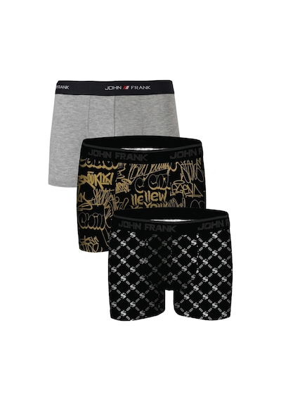 John Frank Logolu Pamuklu 3'lü Paket Boxer Erkek Boxer Jfbs3 Gri-ssarı-sbeyaz