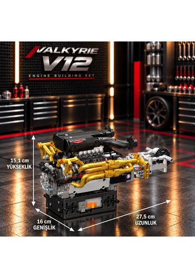 Mould King 10224 Valkyrie V12 Motor Yapım Seti 974 Parça