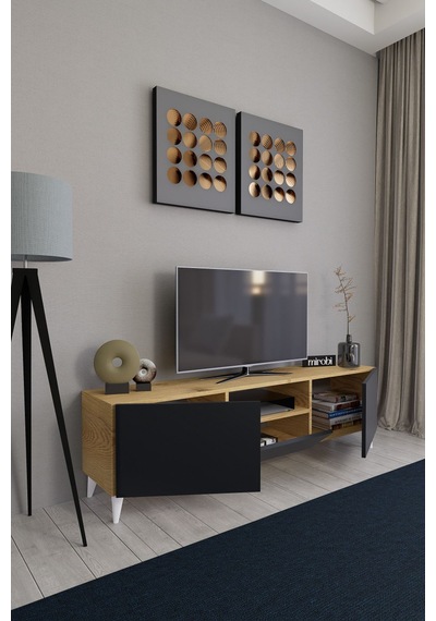Bravix Modern Tv Ünitesi 3 Bölmeli Tv Sehpası Gövde Çamkapakl... Atlantik Çam - Antrasit Bravix Modern Tv Ünitesi 3 Bölmeli Tv Sehpası Gövde Çamkapakl... Atlantik Çam - Antrasit