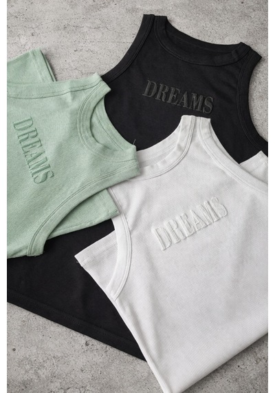 Demirsa Boutique Halter Yaka 3'lü Siyah, Yeşil Ve Beyaz Renk Modal Kaşkorse Kadın Atlet T-shirt Beyaz-yeşil-siyah Demirsa Boutique Halter Yaka 3'lü Siyah, Yeşil Ve Beyaz Renk Modal Kaşkorse Kadın Atlet T-shirt Beyaz-yeşil-siyah