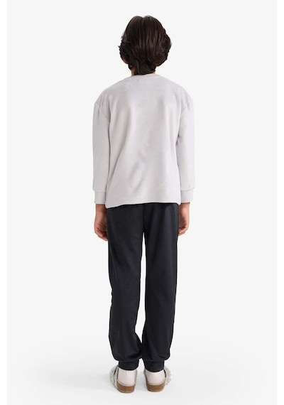 Defacto Erkek Çocuk Pijama Takımı Kadife Baskılı Uzun Kollu Üst Uzun Alt F0878a825wnar138 Antrasit-ar138