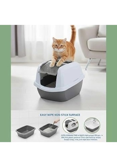 Imac Maddy Junior 57x43x41 Kapalı Kedi Tuvaleti Bej/beyaz