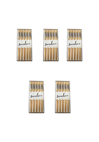 Desenli Yıkanabilir Kore Japon Çin Bambu Chopsticks Yemek Çubuğu - 24 Cm. - 5 Çiftlik 5 Paket