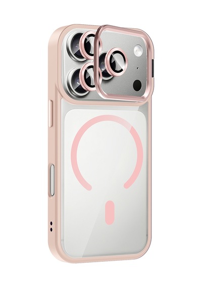 Apple iPhone Uyumlu 17 Pro Kılıf Kamera Standlı Magsafe Destekli Şeffaf Arka Yüz Silikon Pazarplus Siyah