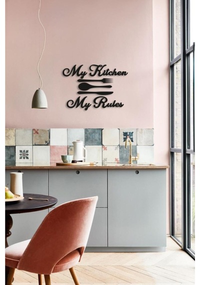Dekoratif My Kitchen My Rules Mutfak Duvar Dekoru Tablo