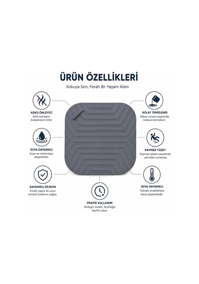 Silikon Koku Önleyici Mat Gider Kapağı Kapatıcı Kare Vakumlu Lavabo Duş Gideri Koku Engelleyi