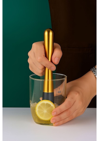 Ahşap Standlı 12 Parça Çelik 750 Ml Shaker Bar Tokmağı Jigger Seti Barmen Seti Altın