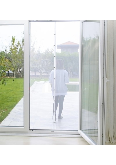 Mıknatıslı Kapı Sinekliği 105x210 Cm Çift Taraflı Bant Ve Cırtbantlı Plastik
